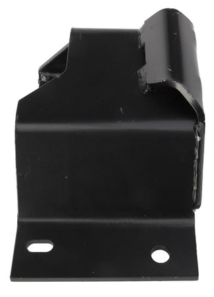 A black, rectangular AGCO metal bracket (Model: D28285756) featuring two holes at the base and a folded flange at the top.