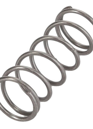 A detailed view of the AGCO | SPRING - K1846, a small metal compression spring featuring five tightly coiled loops.