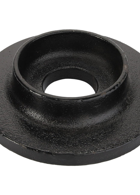 The AGCO Cap - Acp0017430 is a black metal flange featuring a central hole and a raised inner ring. Currently, no specific product description is available for this item.