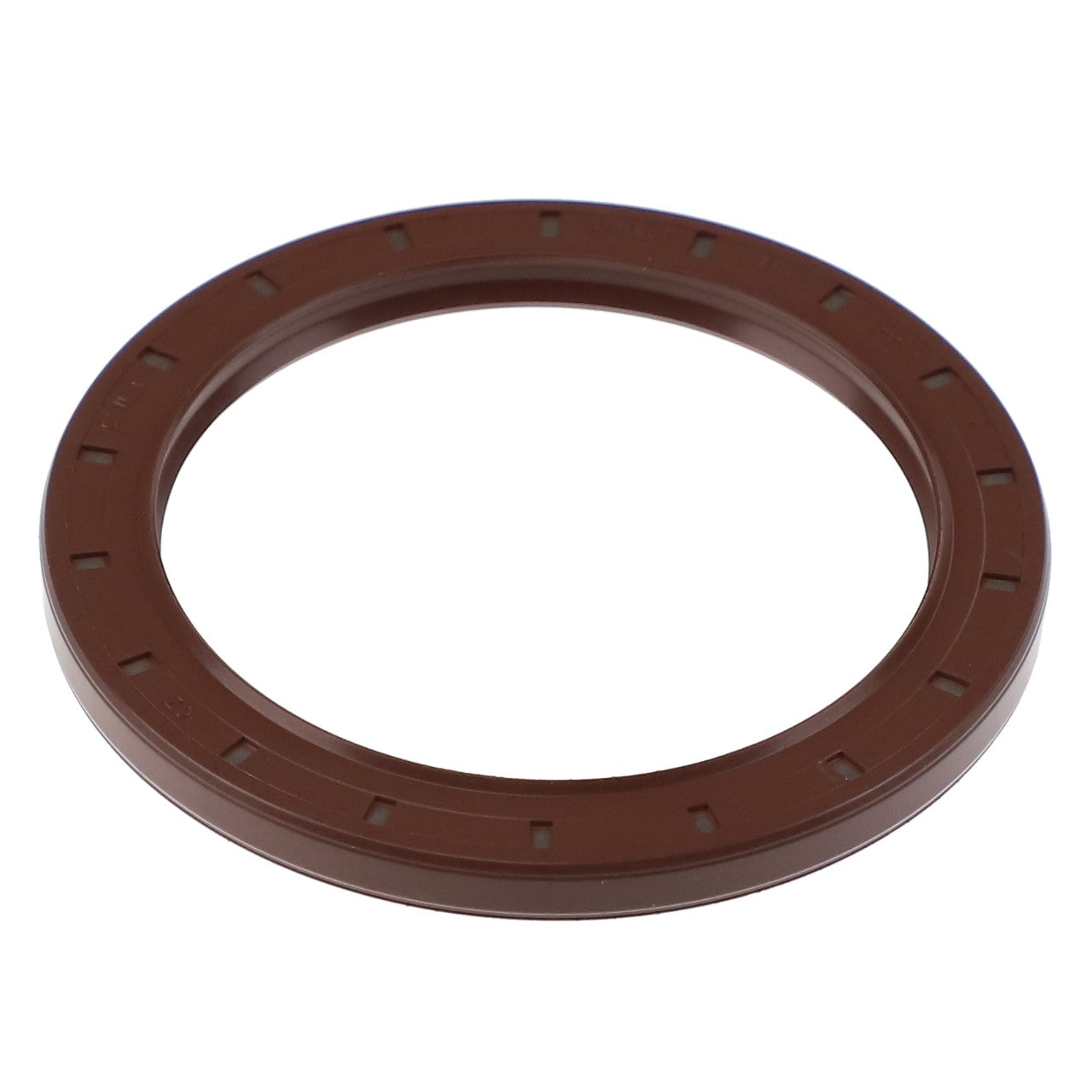 AGCO Lip Seal - Acp0287320: A circular brown rubber oil seal with small rectangular indentations along the edge—no current product description available.