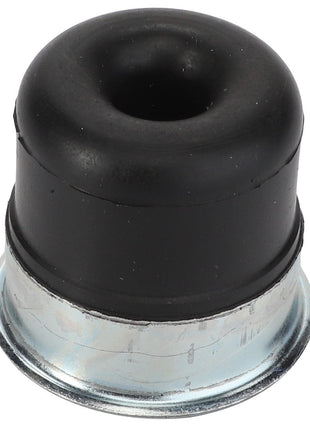 The AGCO Boot - Acp0555920 is a black rubber grommet featuring a central hole and a metal base. No current product description available.