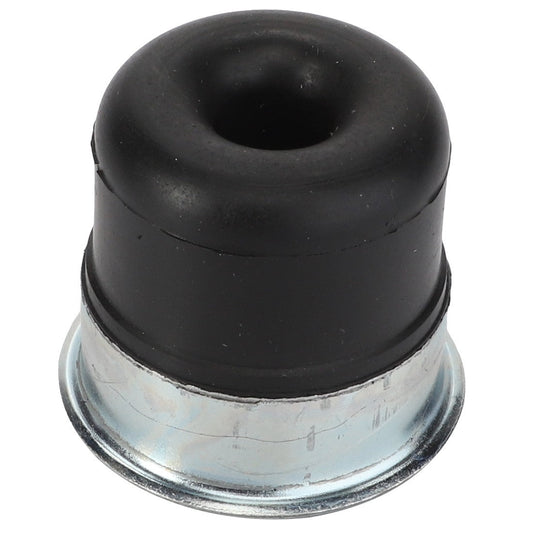 The AGCO Boot - Acp0555920 is a black rubber grommet featuring a central hole and a metal base. No current product description available.