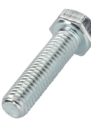 A close-up image of the AGCO Hex Cap Screw - Va020708, featuring a threaded shaft and a hexagonal head, made of metallic material. No current product description available.