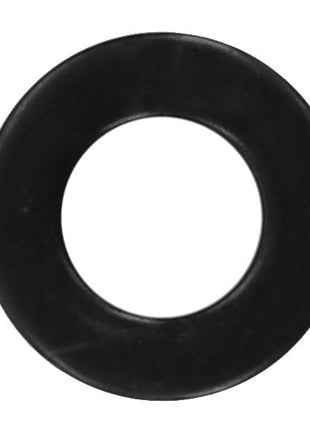 A black rubber washer with a round hole in the center, depicted against a plain white background. This item is identified as the AGCO | Flat Washer - Acw1325550 from the brand AGCO.