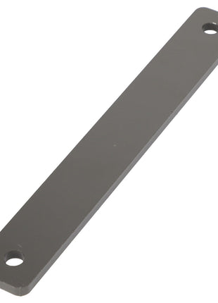 The AGCO Shim - Acw9215420 is a rectangular metal plate with rounded edges, featuring two holes at each end.