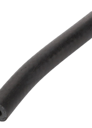 The image showcases the AGCO | Hose - Acw0349410, a flexible black rubber hose with a gentle curve, perfect for various applications.