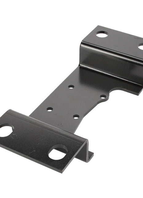 The AGCO Bracket - Acw219612A is a black metal bracket with several holes and a right-angle bend, designed for mounting or securing objects. No further product description information is available.