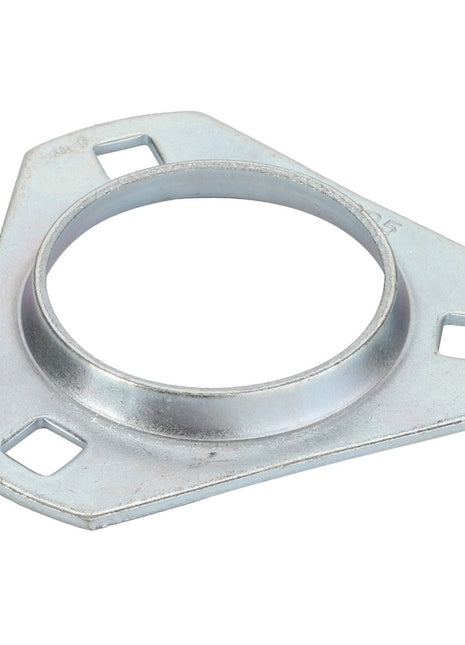 AGCO Bearing Carrier - ACY9102140 features a steel flange with three holes for mounting and a central circular opening. No current product description information is available.