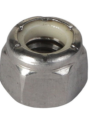 Close-up of the AGCO | HEX LOCKNUT - AG333432, designed with an internal nylon insert for secure fastening. No additional product description information is available at this time.