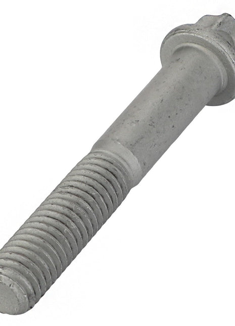 A close-up of the AGCO | Torx Screw - F119200710640, showcasing its threaded shaft and cylindrical head, all set against a pristine white background.