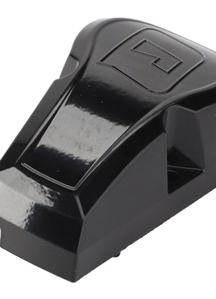 The AGCO Cover - Acp0295250 by AGCO is a sleek black plastic cover featuring a geometric design with an indented rectangular symbol on top.