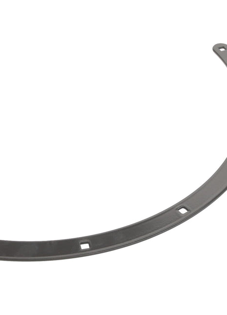 A curved metal strip branded as AGCO Clamp - Acw1921730 features evenly spaced square holes along its length, but lacks specific information on its intended use.