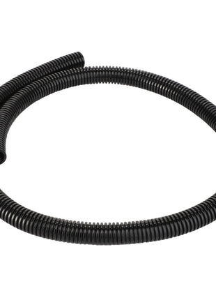 A coiled black flexible corrugated plastic hose, specifically the AGCO Hose - Acw885111A, stretches with one end slightly elevated.