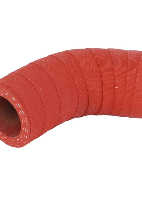 The AGCO | Hose, For Coolant - Acw5057430 by AGCO is a red flexible hose segment, designed with a curved angle and a textured exterior surface for maximum durability, ensuring reliable performance.