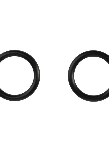 Two black rubber O-rings from the AGCO KIT, JOINT - AL10550068 placed side by side on a white background. Unfortunately, there is no current information available about their specific use or application.