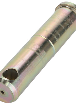 The AGCO PIN - V30198700 is a metallic cylindrical component featuring a hole near one end, commonly utilized in industrial or mechanical settings. Further product description information is currently unavailable.