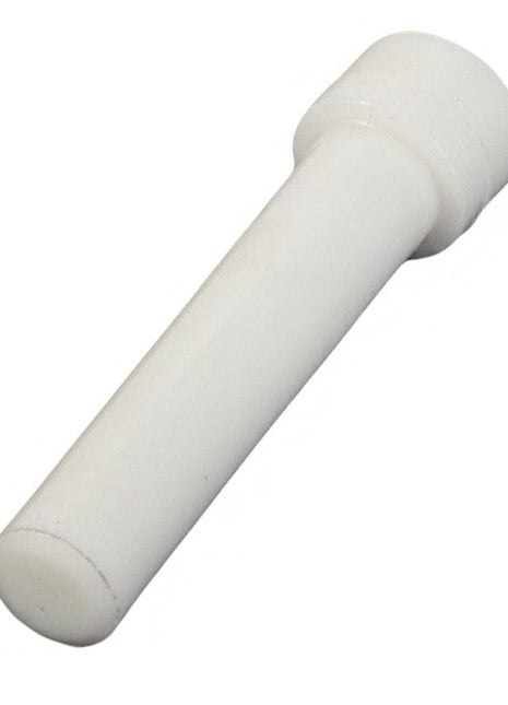 A white cylindrical ceramic fuse with a slightly wider end, known as the AGCO Plug - D44900344 by AGCO.