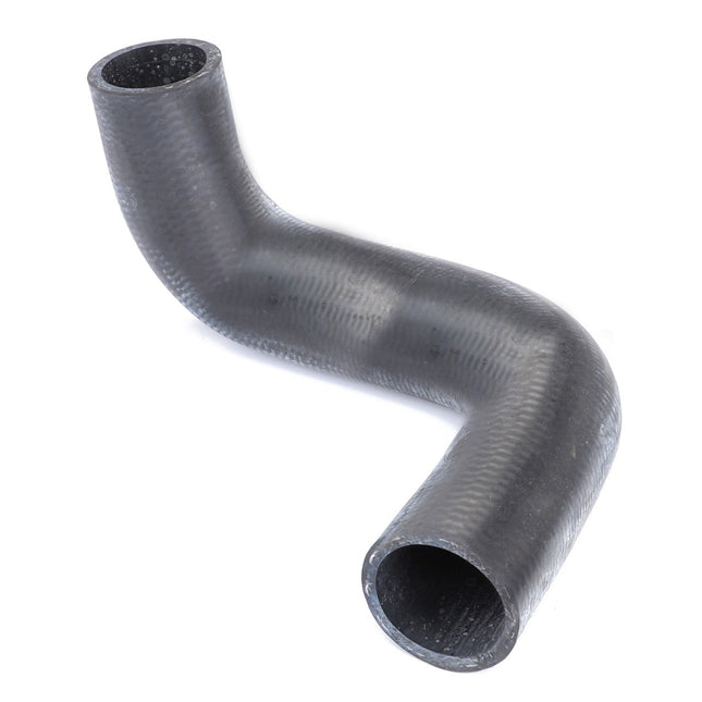 The AGCO Upper Radiator Hose (1692004M1) is a black, S-shaped rubber hose with a textured surface and open ends, typically used in automotive or mechanical applications. Made from high-quality materials for reliable performance, it meets the standards of AGCO Genuine Cooling Hoses.