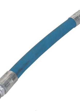 The AGCO | Hydraulic Hose - Acx234418A by AGCO is a versatile blue hose featuring metal connectors on both ends. It's designed for a wide range of plumbing and industrial applications, with an abrasion-resistant material ensuring high-performance durability.