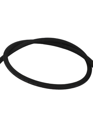 The AGCO Hydraulic Hose - Acx2783360, featuring metal fittings on both ends, is seamlessly coiled in a loose loop.