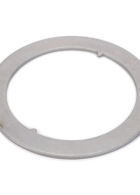 AGCO | Washer - 3052650M1, a metal washer with a round, flat shape and a small notch on one edge, designed for Massey Ferguson machinery. This washer measures 107.9mm and is set against a plain white background.