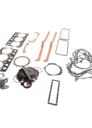 No product description is available for the AGCO Engine Gasket Kit (V836331741), including components such as head gaskets and o-rings, all displayed on a white background.