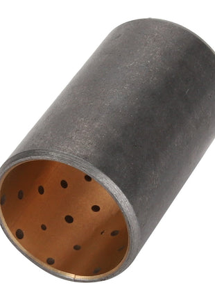 A cylindrical metal bushing with a visible inner lining and multiple small holes, the AGCO Bush - 795995M1 is currently lacking a detailed product description.