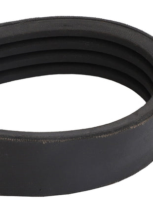 A close-up image of the AGCO | V BELT - ACY9700470, a black ribbed rubber belt commonly used in automotive and industrial machinery, showcases its intricate texture. No current product description information is available for this versatile component.