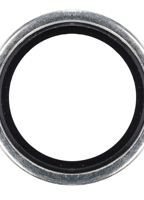 The AGCO Oil Seal - 3011178X1, featuring a black rubber ring inside a metal washer, is compatible with Massey Ferguson Models.