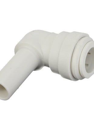No current product description available, but the AGCO Elbow - Acm4100205, a plastic right-angle plumbing connector with a white finish and push-fit ends, is perfect for joining pipes at a 90-degree angle.