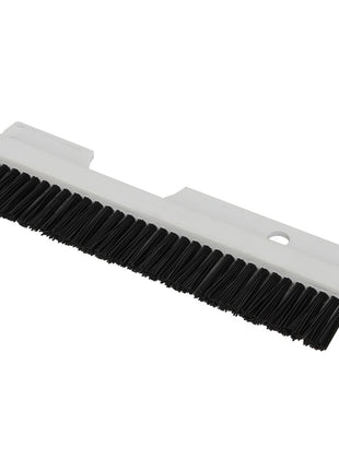 A white, rectangular handheld brush with black bristles, featuring two holes in the upper part for convenient wall mounting, branded as AGCO under the product name WARNING DECAL - ACP0538220.