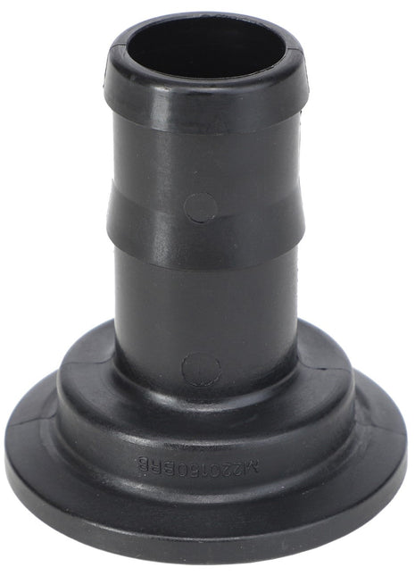 The AGCO | HOSE BARB - AG057594 is a black plastic hose connector with a ridged tapered end and a flat base. No additional product description information is available at this time.