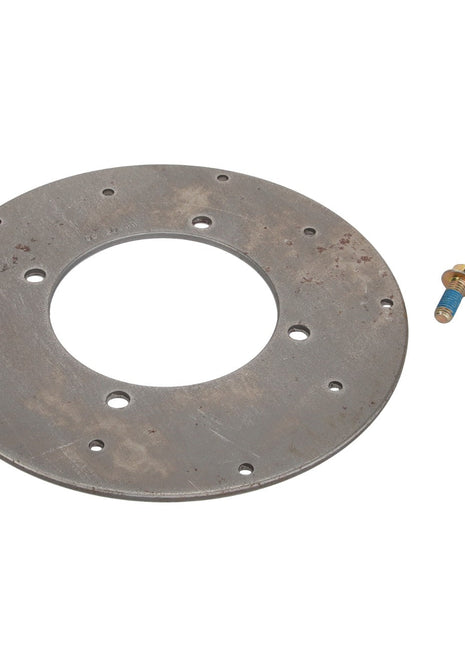 The AGCO Brake Disc - ATV1436-164 is a round metal disc with multiple holes and two bolts positioned next to it. No additional product description information is currently available.