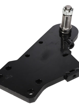 AGCO | Opener - Acp0145590, a black metal bracket featuring multiple holes and a cylindrical attachment on one end.