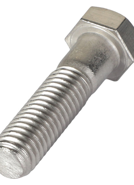 The AGCO HEXAGONAL HEAD BOLT - AG562247 is a durable metallic bolt with a threaded shaft and an expertly engineered hexagonal head.