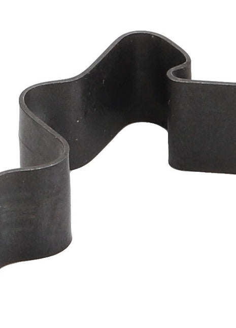 A black metal spring clip with a wavy, zigzag contour, known as the AGCO Clamp - Acp0370050 by AGCO.