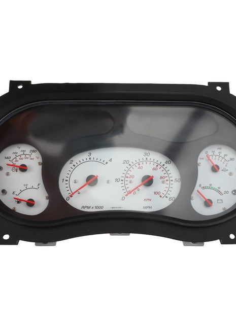 Dashboard instrument cluster, AGCO | Instrument Panel - AG131482 by AGCO, featuring three large white dials for speed in MPH, RPM, and fuel level, along with smaller gauges for oil pressure and engine temperature. No current product description information is available.