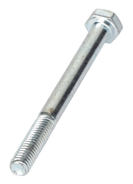 A metal hex bolt, known as the AGCO | HEX CAP SCREW - ACP0307050, featuring a partially threaded shaft and a hexagonal head is pictured against a white background. For any product questions, please contact AGCO support.