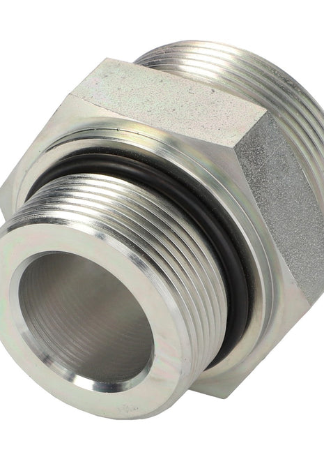 The AGCO Union - Acw1138140 by AGCO is a metal pipe fitting that features threads and a rubber O-ring, specifically designed for securing connections in both plumbing and industrial applications. No current product description information is available.