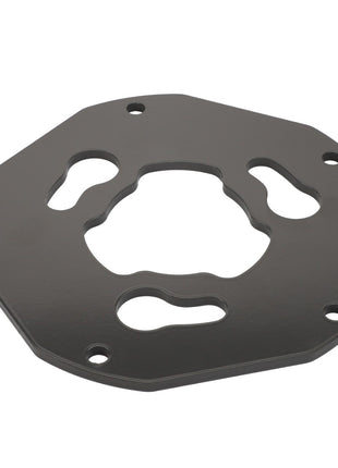 The AGCO | Plate - Acw3787690 is a black octagonal metal plate featuring irregular cutouts and four mounting holes. No further product description information is available.