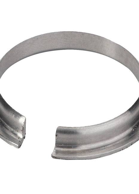 AGCO | Centering Ring - F016400010150: A metallic circular ring with a gap, showing a break in its structure. No current product description available for this AGCO product.
