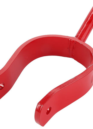 The AGCO Yoke (Model: Acp0216900) is a red metal bracket featuring two mounting holes and a cylindrical attachment point.