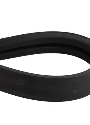 AGCO | Belt - 6211508M1: A black rubber belt with a smooth surface, looped together, likely a component for mechanical purposes.