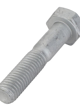 A close-up image of the AGCO | Hexagonal Head Bolt - Acp0702430 reveals its threaded shaft and hexagonal head, set against a stark white background.
