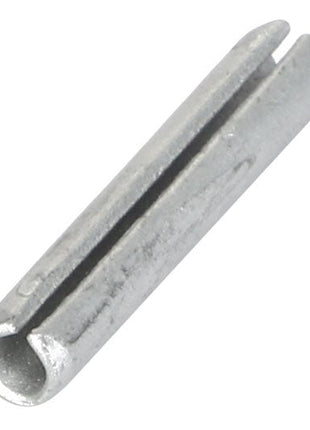 The AGCO SPRING PIN - CH6H-3956, a metal cylindrical slotted spring pin with a longitudinal split along its length, does not currently have product description information available.