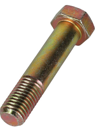 A close-up of the AGCO Hexagonal Head Bolt - Acp0015520, featuring a sleek metallic finish, highlights both the threaded and unthreaded sections. No current product description is available for this AGCO product.