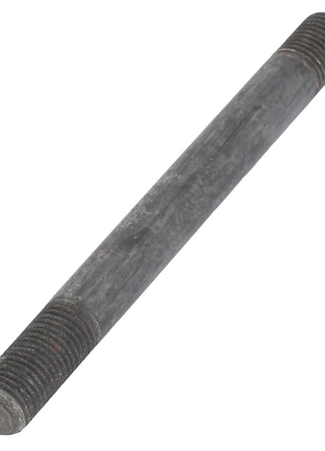 Image of the AGCO Stud Bolt - 736976M1, a gray metal rod with threaded ends, compatible with Massey Ferguson and Valtra tractors.