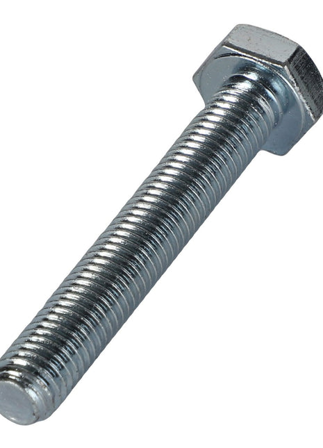 A close-up view of the AGCO Hexagonal Head Bolt (0901-21-16-00), featuring a threaded metallic body and a hexagonal head, positioned at an angle. No additional product description information is available for further details.