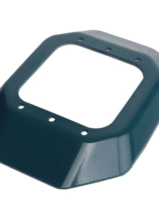 A green, hexagonal metal cover with four small circular holes and a square central opening, described as the AGCO Rubber Seal - Acw1813510 by the brand AGCO.