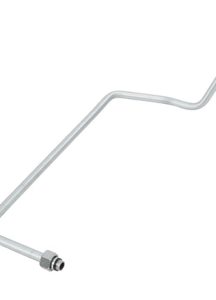 The AGCO | Tube - Acw0184530 is a metal, L-shaped tube with threaded connectors on both ends, and currently has no product description available.